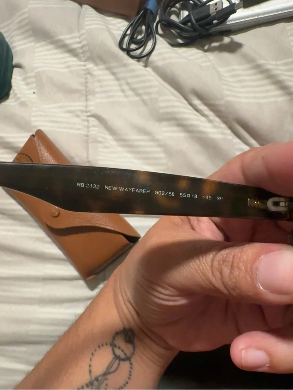 Ray-Ban Tortoiseshell Frame Sunglasses with Dark Green Lenses